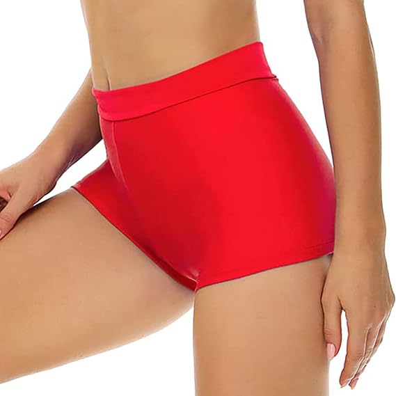Women's Standard Banded Boyshort Swimsuit Bottoms Bikini Swimming Panty Swimwear Trunk Elastic Lightweight