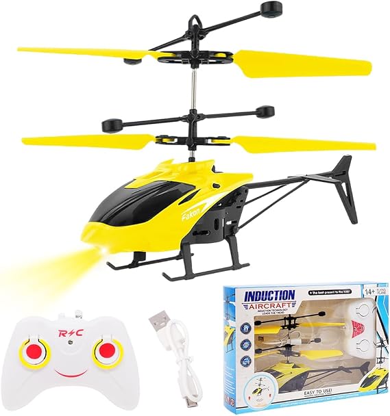 Remote Control Helicopter, RC Helicopters Aircraft Model Radio Controlled Aircraft Indoor RC Flying Gift for Birthday, Christmas(Yellow)