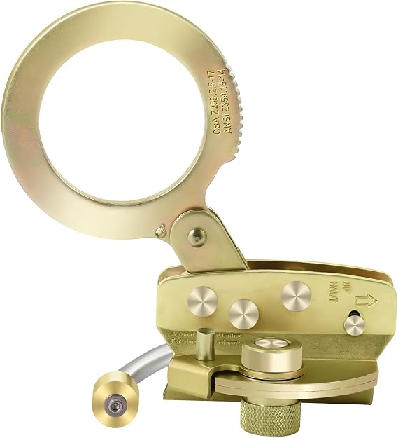 TRSMIMA Rope Grab Fall Protection - Auto Trail Double Lock Rope Grab 5/8 | Anti-Panic Feature for Construction Climbing Roofing Equipment 310 lb. Capacity