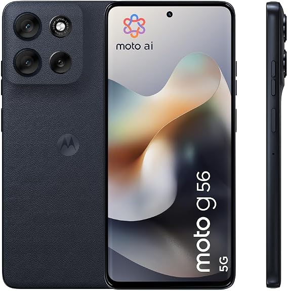 Motorola Moto g56 5G Smartphone (6.72 Inch FHD+ Display 50 MP Camera with Moto-AI 8/256 GB 5100 mAh Android 15) Pantone Black Oyster including Protective cover