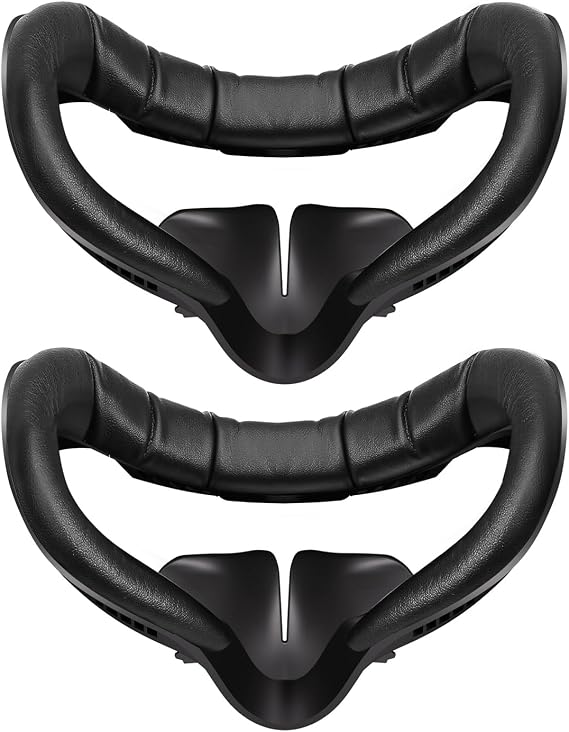 2 Pack Face Pad Replacement for Meta/Oculus Quest 2 - Comfortable PU Leather & Memory Foam VR Face Cushion - Anti-Sweat - Ergonomic Design - Compatible with Meta Quest 2 - Easy to Install & Clean