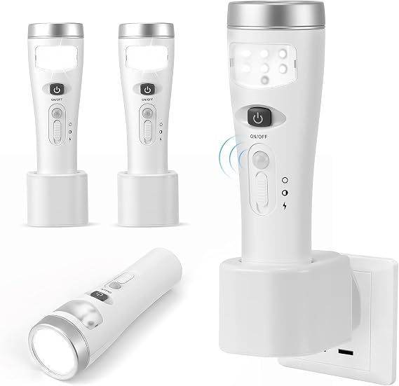 Plug in Motion Sensor Night Light, 4 in 1 Automatic Power Failure Light, Emergency Light, Portable LED Torch, Wireless Induction Charging Plug in