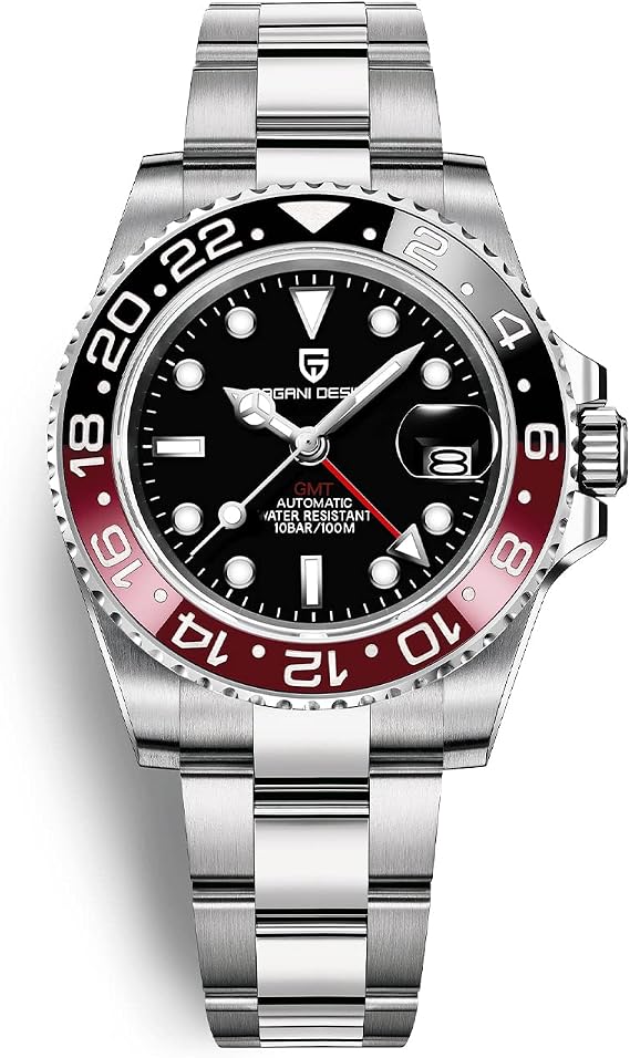 Men Watch Pagani Design GMT Watches for Men Automatic 40MM Date 100M Waterproof Stainless Steel Sapphire Glass Mechanical Wristwatches PD-1662
