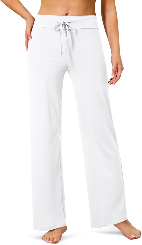 VALANDY Creamlush Drawstring Wide Leg Pants for Women Lounge Yoga Pants