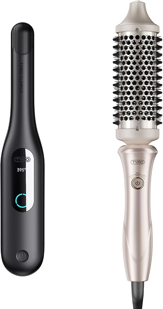 TYMO Cordless Mini Flat Iron + TYMO 2.0 Thermal Brush Curling Brush