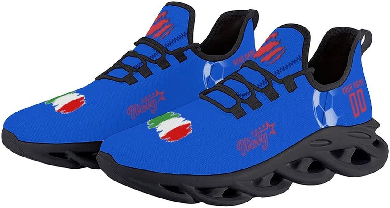 Custom Soccer National Flex Sneakers Personalized Name Number Athletic Gym Slip-on Breathable Shoes for Men Women Fans Gift
