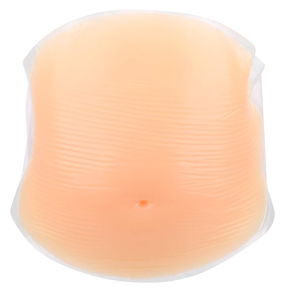 Silicone False Pregnancy Belly, Artificial Pregnant Tummy for Photography Props with Adjustable Straps (2-4 Months)