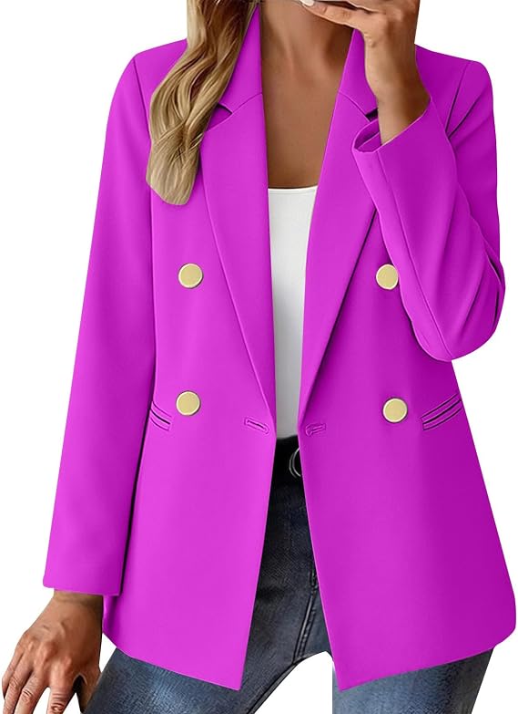 Blazers for Women Business Casual Open Front Long Sleeve Lightweight Collar Suit Jackets Dressy Work Office Clothes