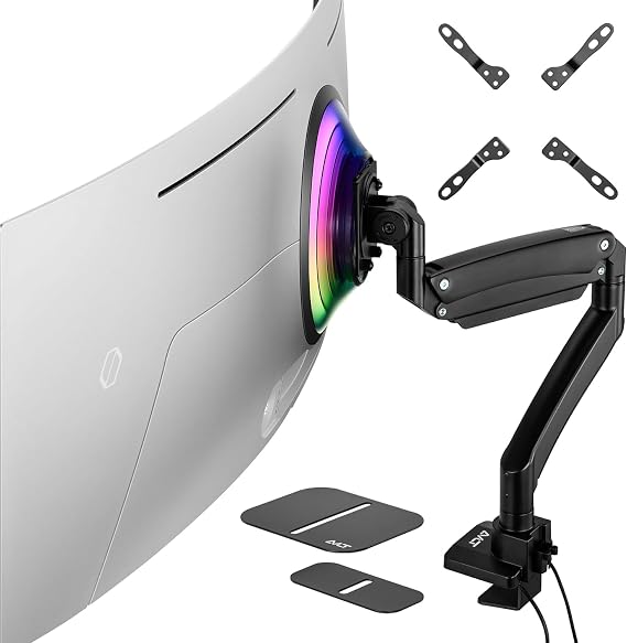 AVLT Single Monitor Arm, 17-57 Inches, Load Capacity 55.7 lbs 27 kg, VESA 75/100/200 mm, Gas Spring Type, Full Motion