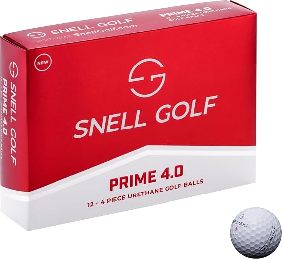 Snell Golf Prime 4.0 4-Piece Urethane Golf Ball (85-90 Compression) Ultra-Fast Core, Low Spin, Exceptional Durability & Greenside Control