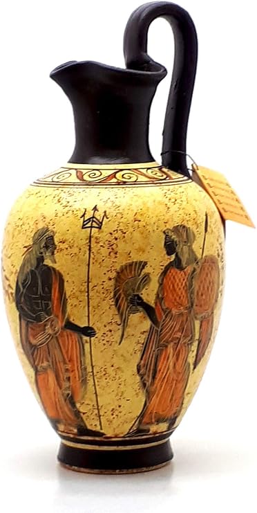 Ancient Greek Vase Pottery Vessel Pot Goddess Athena & God Poseidon 10.43''