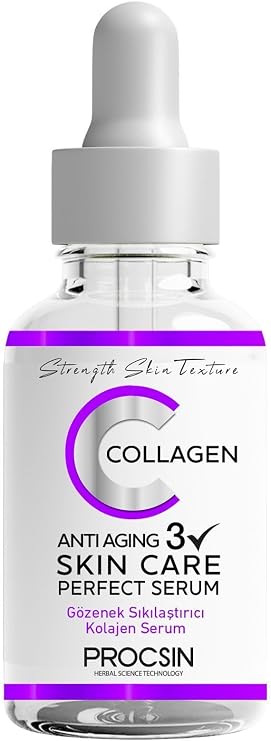PROCSIN Anti-Aging Kolajen Serum, Kırışıklık Karşıtı & Gözenek Sıkılaştırıcı, Yaşlanma Karşıtı & Cilt Yenileyici, Günlük Bakım, 20 ML