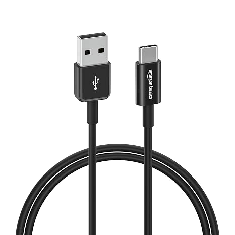 Amazon Basics USB-C to USB-A 2.0 Male Cable - 3 feet (0.9 meters) - Black, 24 Pack of 5, 120 count total, Black