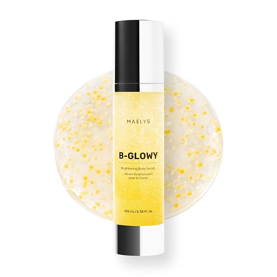MAELYS B-GLOWY Brightening Body Serum for Dark Spots - Supports Even Looking Skin - Peptide Formula with Niacinamide & Meadowfoam Oil (3.4 Fl Oz)