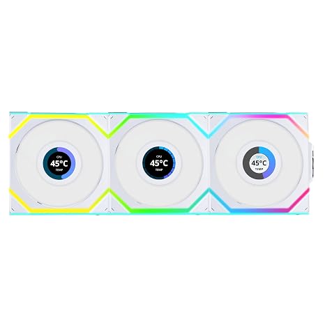 Lian Li UNI FAN REVERSE SL WIRELESS LCD 3x120mm White Case Fan (G99.12RSLLCD1W3W.00)