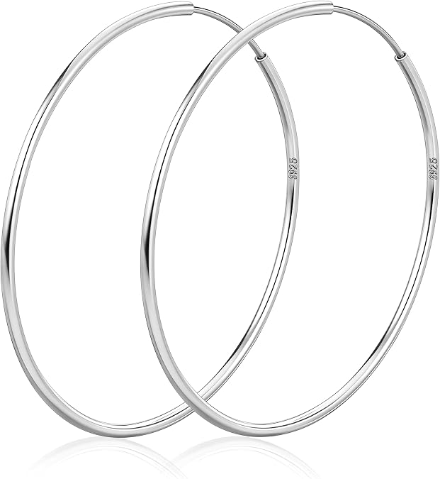 Senteria 925 Sterling Silver Hoop Earrings for Women Hypoallergenic Endless