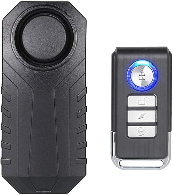 Mengshen Bicycle Alarm, Wireless Anti-Theft Burglar Security Alarm for Bike Motorcycle Car Vehicles Door Window, 113db Super Loud and Waterproof (Remote Control Included)