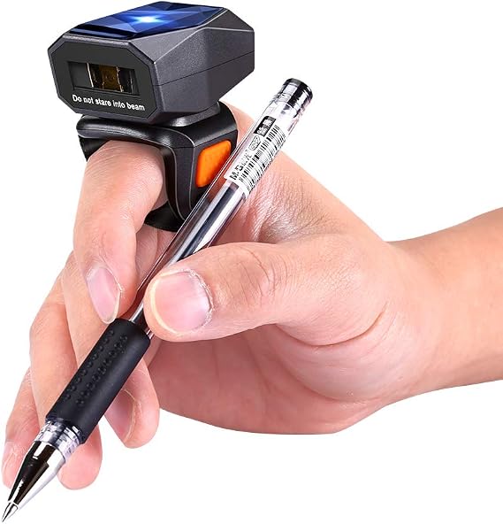 Eyoyo Portable 1D Bluetooth Wearable Finger Ring Barcode Scanner | Bar Code Reader, 2.4GHz Wireless&USB Wired, Compatible with iPhone iPad Android iOS, for Book, Warehouse Inventory, Express