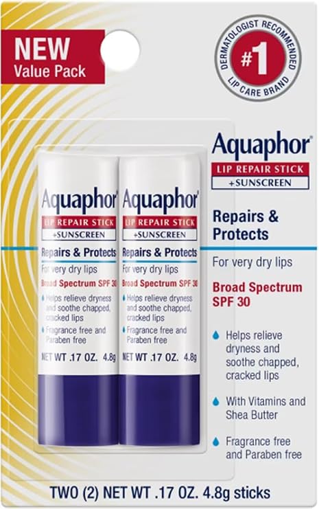 Aquaphor Lip Repair & Protect Tube Blister Card Dual Pack, 0.35 Ounce