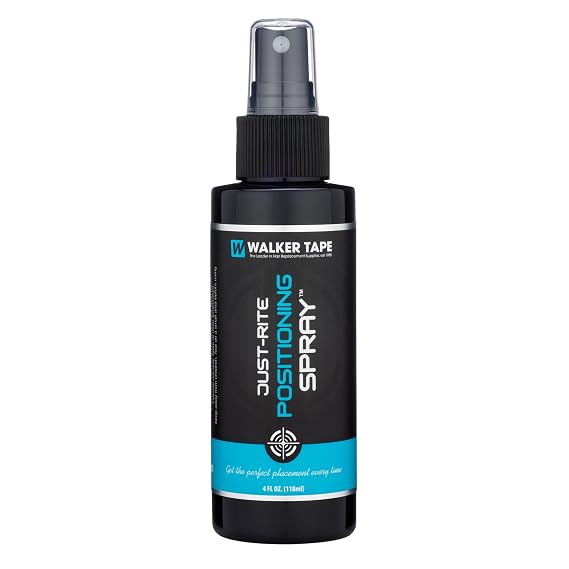 Walker Tape Just-Rite Positioning Spray 4 fl oz for Wig Installs, Lace Systems, Toupee Applications, Hair Tape Prep and Adhesive Strips Use Allowing Placement Adjustments, Skin-Safe Control
