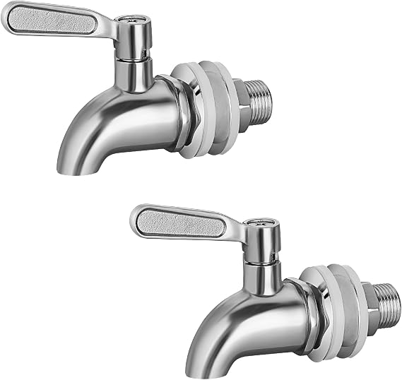 BTSKY 2 Pack Stainless Steel Beverage Dispenser Replacement Spigot Fits 16mm(5/8 inch)Opening - No Lead Dispenser Replacement Faucet, Polished Finish