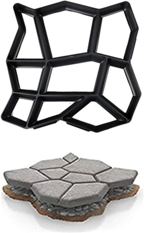 Concrete Molds Large Size Cement Molds and Forms, RReusable Patio Concrete Paving Garden Path Molds for DIY Paving Brick Rock Stepping Stone (B)