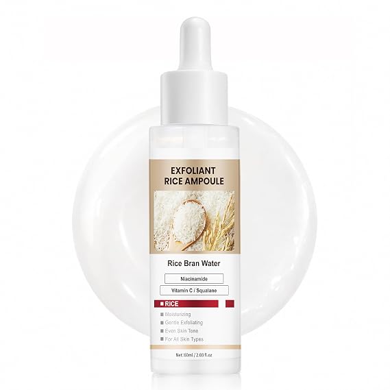 White Rice Peeling Ampoule, White rice exfoliant, Gentle Exfoliating Serum for Smooth, Radiant Skin, Soft Exfoliating Face Scrub 60ml / 2.03 fl.oz.