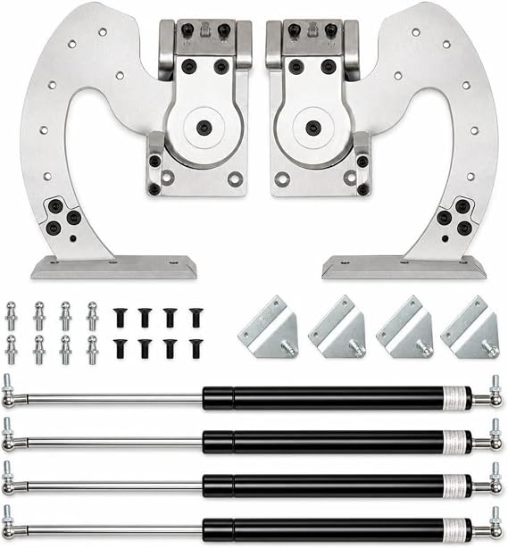 Vehicle Modification Door Kit with Left and Right Hinge Assembly for Vertical Lift Scissor Style On Cars and SUVs with Stainless Steel Build and Four
