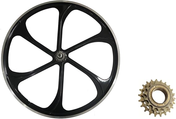 29" Bicycle Rear Mag Wheel 135mm w/ 3 Speed Rotary Freewheel,Aluminum Alloy Wheel Black Rear Rim