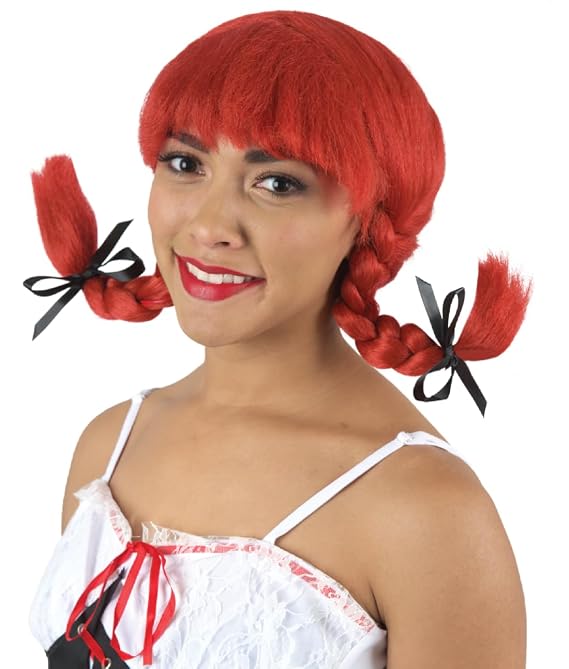 Farm Red Wig for Women | Classic Country Style, Flame-Retardant Synthetic Fiber wig