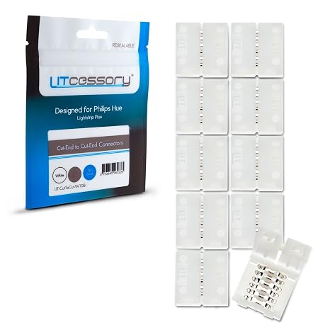 Litcessory Cut-End to Cut-End Connector for Philips Hue V3/WiZ Lightstrip