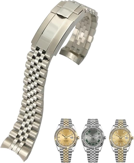 316L Stainless Steel Watchband 20mm Fit For Rolex Datejust Oyster Perpetual 36mm Watch Dial Strap Silver Golden Solid Wristband