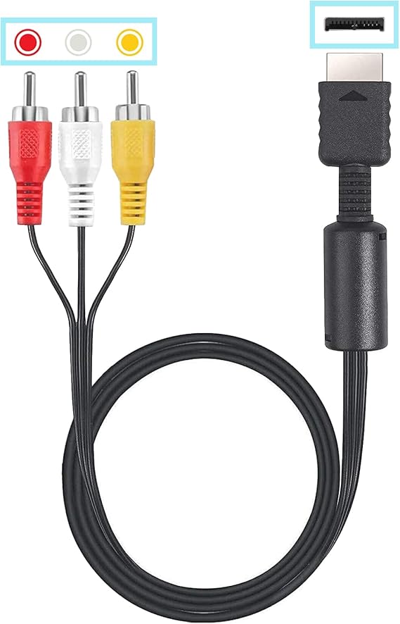 PlayStation 3 Audio Video Cables - Game Console Component Accessories Connection Cord, RCA AV to TV Cable for PlayStation, PS 1, PS 2, PS 3, Slim 2, Slim 3, 6 feet 1 Pack (Not HDMI)