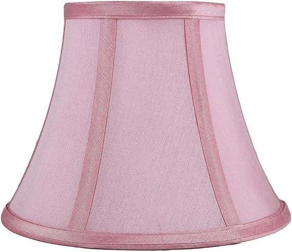 Urbanest Softback Bell Lampshade, Faux Silk, 5-inch by 9-inch by 7-inch, Pink, Spider-Fitter