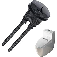 Black Toilet Flush Button, Dual Flush Toilet Push Button, 38 mm Toilet Flush Handle, Toilet Handle Replacement for Water Tank Repair, Round Head Bathroom Fixtures (Black)