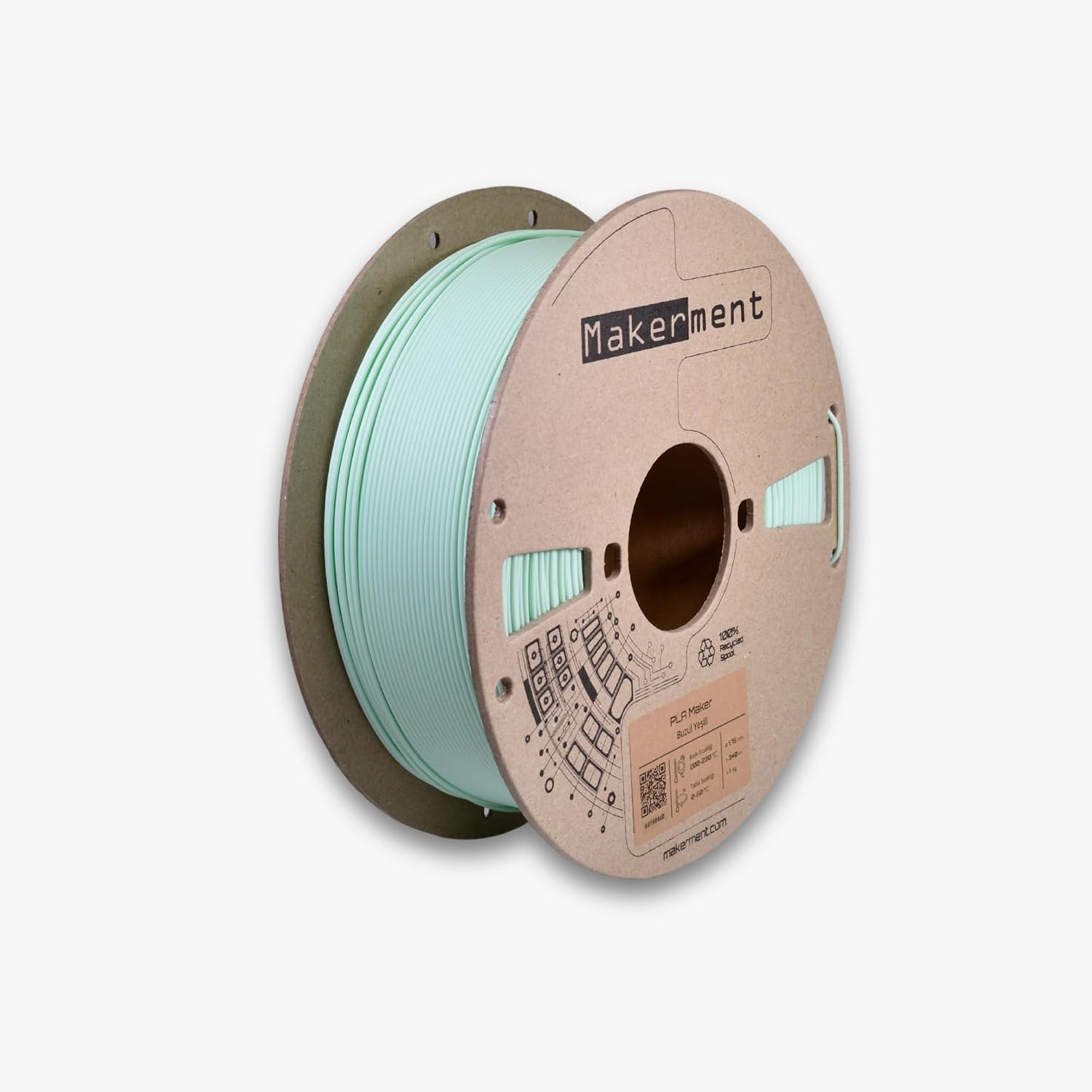 PLA Maker, 1.75mm 1kg 3D Yazıcı PLA Filament (Buzul Yeşili)
