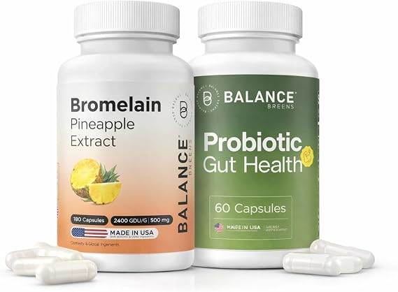 Bromelain + Probiotics Digestive Enzyme & Gut Balance Support Bundle