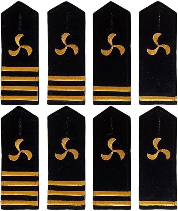 4 Pairs Epaulets Uniforms Shoulder Boards Embroidered Propeller Shoulder Boards Badge Epaulets Cosplay Navy Epaulets