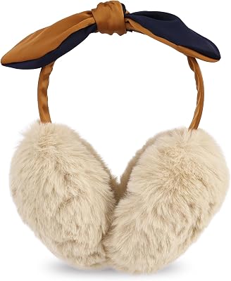 Surblue Winter Cute Earmuffs Faux Fur Warm Earmuffs Foldable Outdoor Ear Warmers For Women Girls