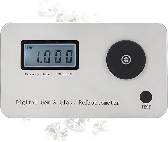 Digital Gem and Glass Refractometer and Portable Gem Refractometer, ±0.005 Accuracy Tester with Type-C Charging, Auto-Shutoff