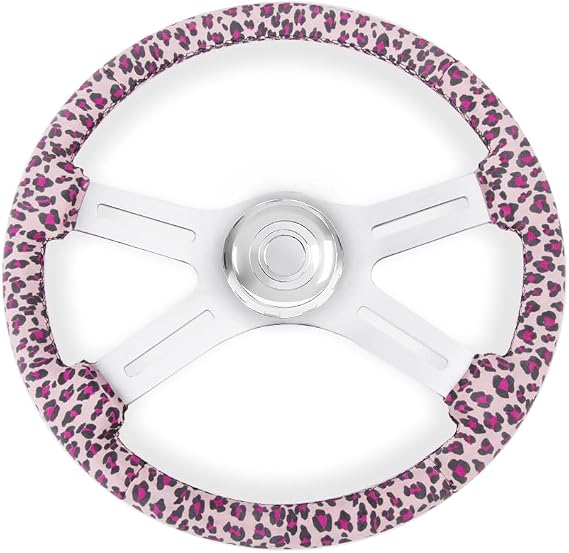 18" Truck Steering Wheel For Kenworth,Peterbilt,Freightliner(Leopard Print)