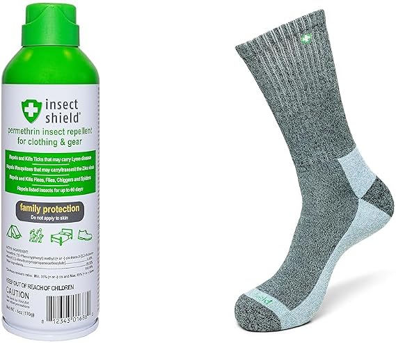 Insect Shield Premium Permethrin Spray Insect Repellent for Clothing and Gear with Insect Repellent Socks