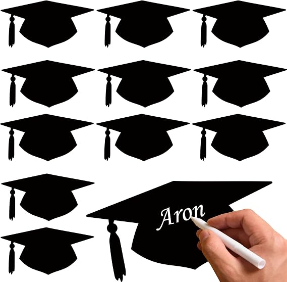 MixTeach 200 Pcs Grad Caps Cutouts 3.74" Paper Graduation Cap Shapes Die Cut Class of 2026 Graduation Party Decorations Grad Hat Cutouts for High School College Graduate Party Supplies