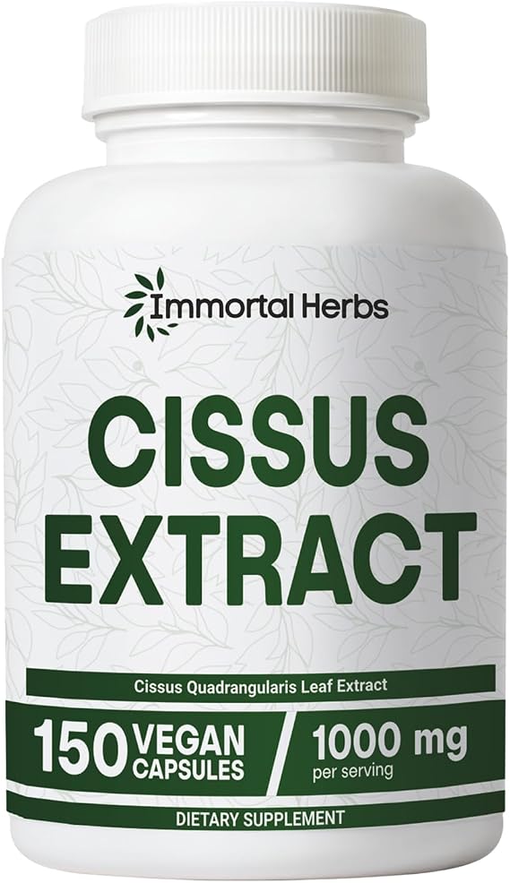 Cissus Quadrangularis Supplement 1000mg, 150 Pills, Pure Extract Powder with 40% Ketosterones, Non-GMO and Gluten-Free Cissus Extract Capsules for Men and Women