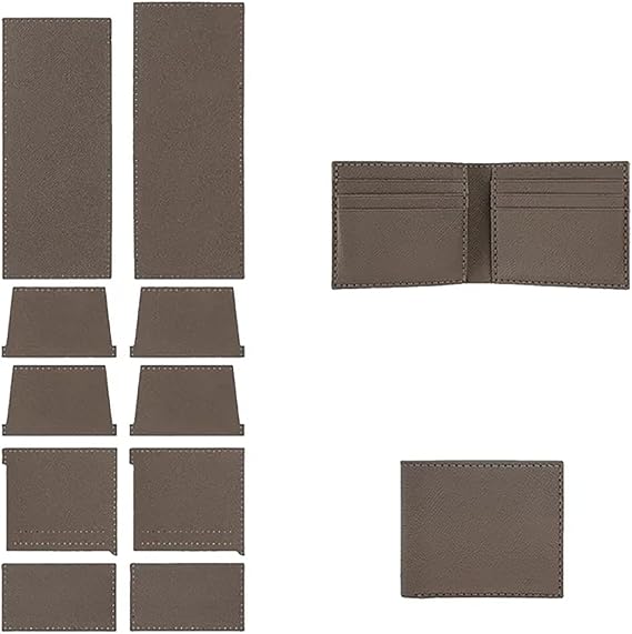 POPSEWING DIY Purse Sewing Kit, Wallet Leather DIY Kit, Top Grain Leather Simple Card Wallet DIY Kits