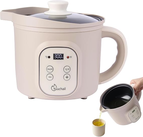 Yuuchail 1.6QTs Electric Wax Melter with Digital Display, Precise Temp Control 90300F, 3-Hour Auto Shut-Off & Non-Stick Coating, Wax Melting Pot for DIY Candle Making, Soap Making, Wax Crafts