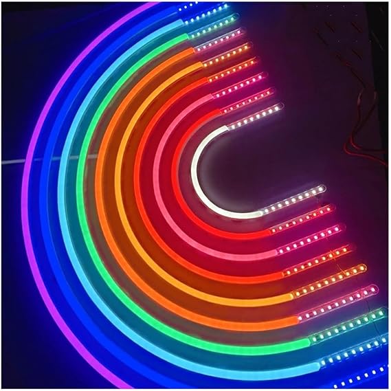 Neon Strip, 1PC 1-10m DIY Seperation Silicone Tube LED Neon Strip 6mm Width Flexible Waterproof Neon Sign Board Ribbon Bendable Strip Lights(Blue,2m)
