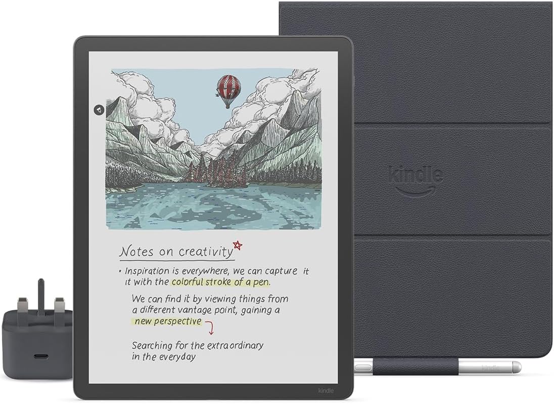 New Amazon Kindle Scribe Colorsoft 64 GB (Graphite) + Premium Pen + Premium Leather Cover (Graphite) + USB-C Charger