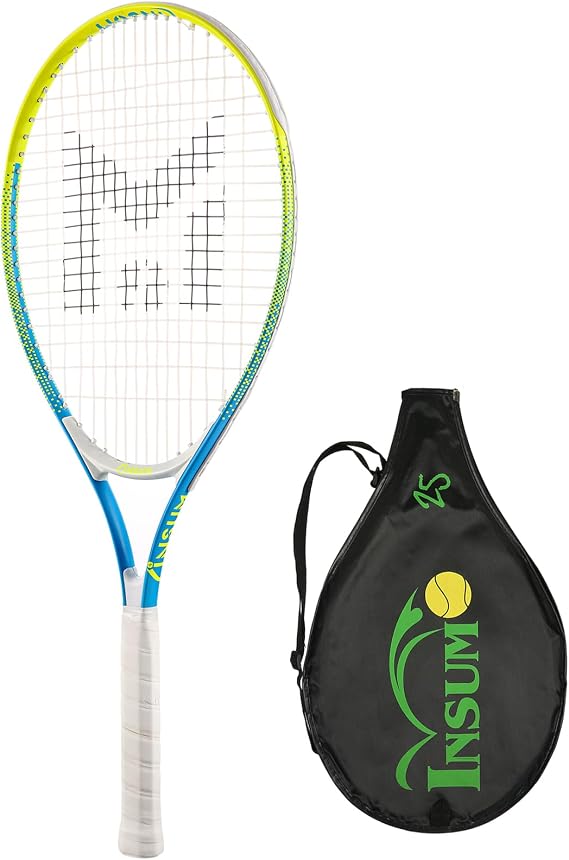 INSUM 17-25 inch Kids Tennis Racket for Aged 2~12 Starter, Multi-Color & Size Toddlers Tennis Racket for Boys & Girls Beginner, Come with Shoulder Cover Bag for Carry