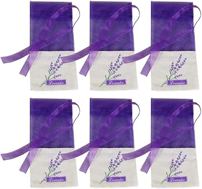 Lavender Sachet Bags 30 Pack Small Cotton Organza Pouches for Dried Lavender Storage and Home Fragrance 6.5 X 2.8 Inches for Drawers and Closets